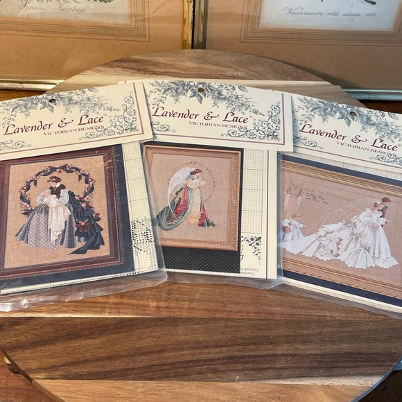 Lavender & Lace THE WEDDING Cross Stitch Pattern Chart LOT of 3 Patterns NWT - Picture 2 of 8